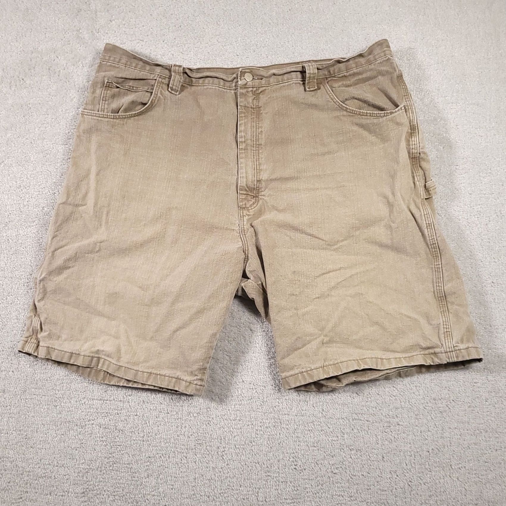 Wrangler Wrangler Shorts Carpenter Canvas Work Construction Rugged Mens 42 Grunge Tan Shorts 42 Mens Brown Canvas Workwear Grunge Wrangler Size US 42 / EU 58 - 2 Thumbnail