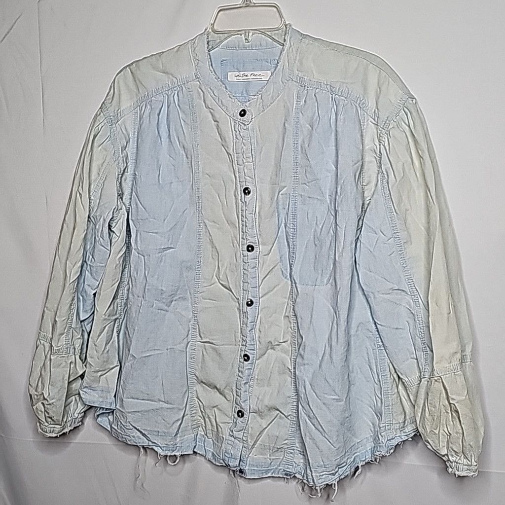 Free People Free People We The Free Set Sail distressed raw hem shirt Sm Size S / US 4 / IT 40 - 1 Thumbnail