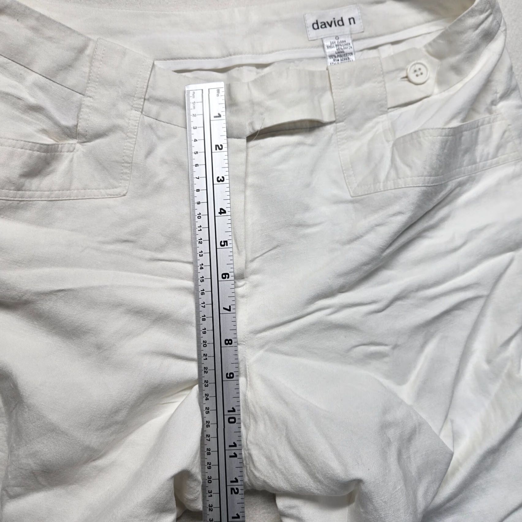 Vintage VINTAGE David N. Cropped Pants Woman 14 Ivory Linen Blend High Rise Front Pleated Zipper Cropped Cropped Pattern Solid Dress Pant Women Size 36" / US 14 / IT 50 - 4 Thumbnail