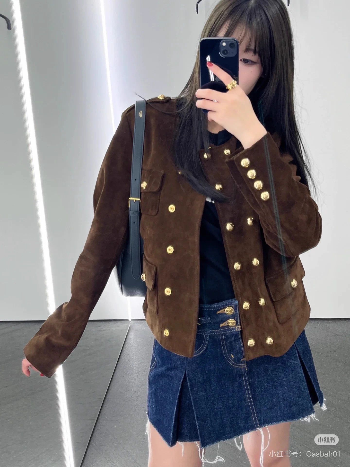 Celine Toffee Suede Jacket 36 NWT