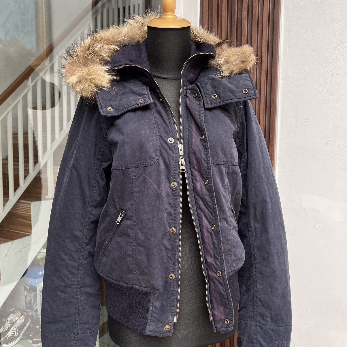Japanese Brand Fux Faur Jacket Hooded Bomber "Flash Report" Size L / US 10 / IT 46 - 2 Thumbnail