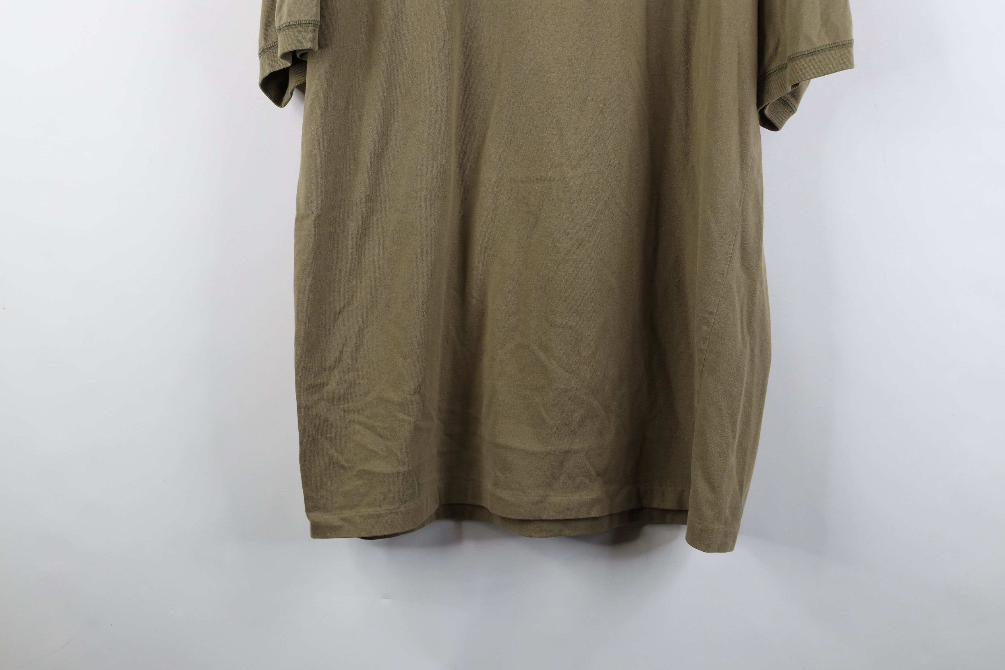 Vintage Vintage 90s Streetwear Blank Ringer Henley T-Shirt Green Size US L / EU 52-54 / 3 - 13 Thumbnail