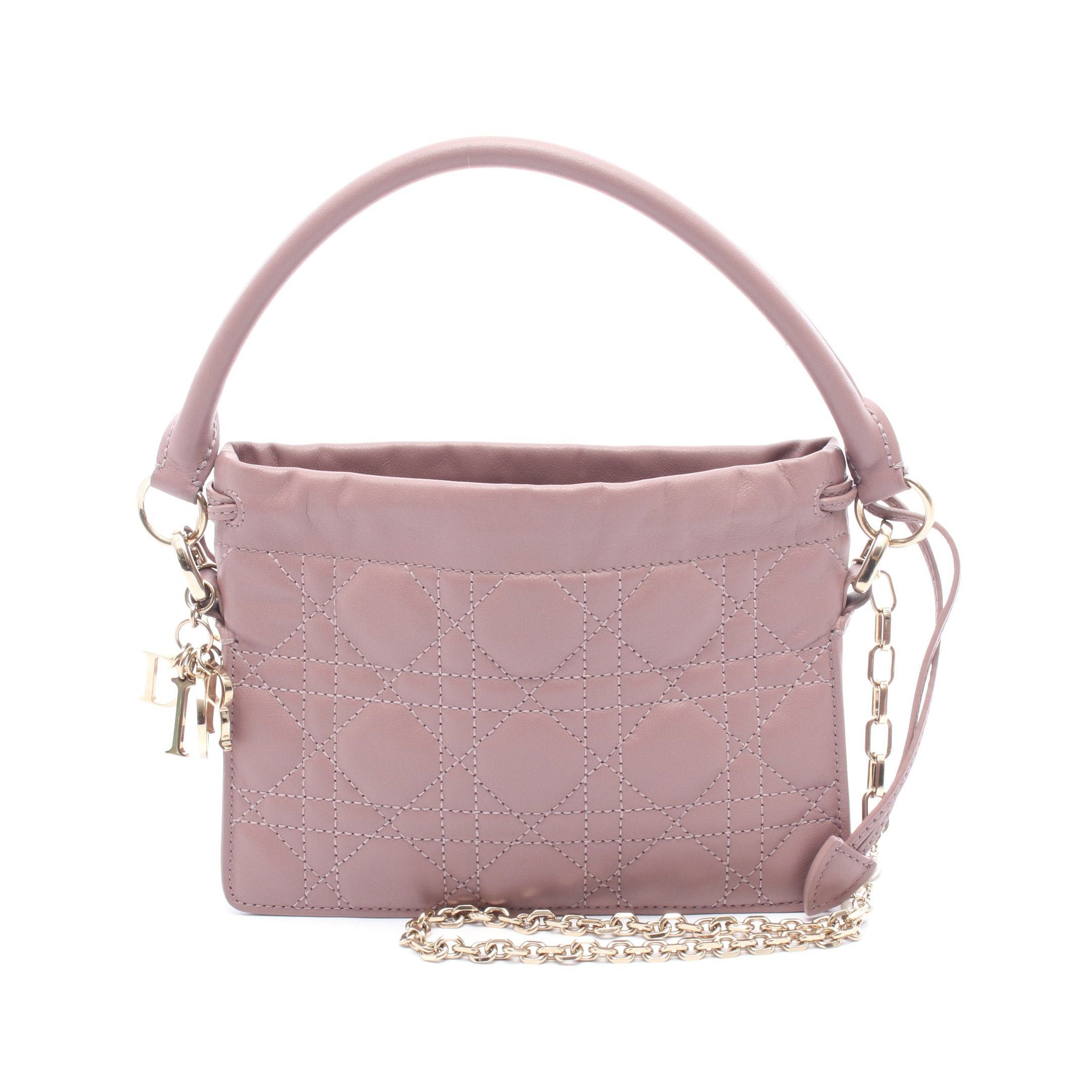 Dior Millie Canage Chain Shoulder Bag Leather Dusty Pink, Women's