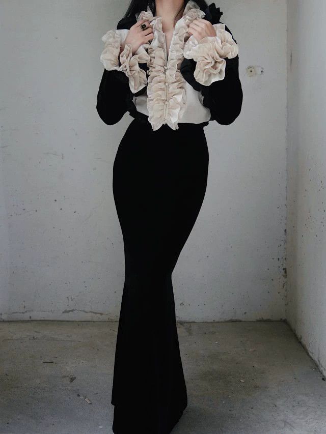 Other Koukou Daio Vntg Vampire Ascetic Silk Bishop Ruffle Shirt Size M / US 6-8 / IT 42-44 - 5 Thumbnail