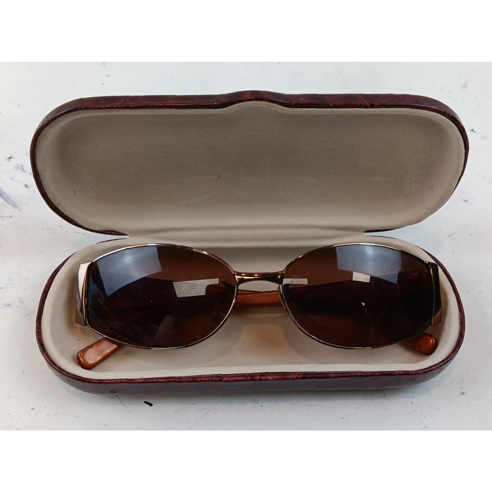 Escada VINTAGE Escada Sunglasses SES 516S Brown Shield Designer Oval Crystals Italy READ Size ONE SIZE - 5 Thumbnail