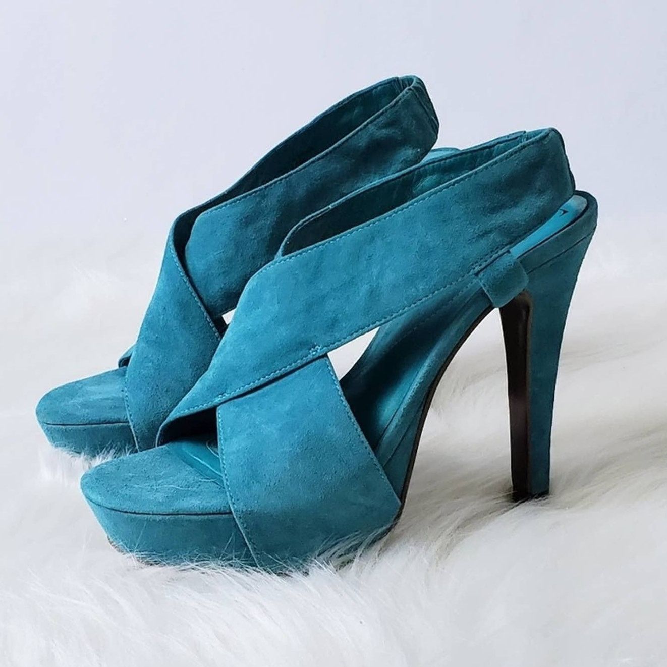Diane von Furstenberg Diane Von Furstenberg Suede Criss Cross Platform Heels - 6 Size US 6 / IT 36 - 1 Thumbnail
