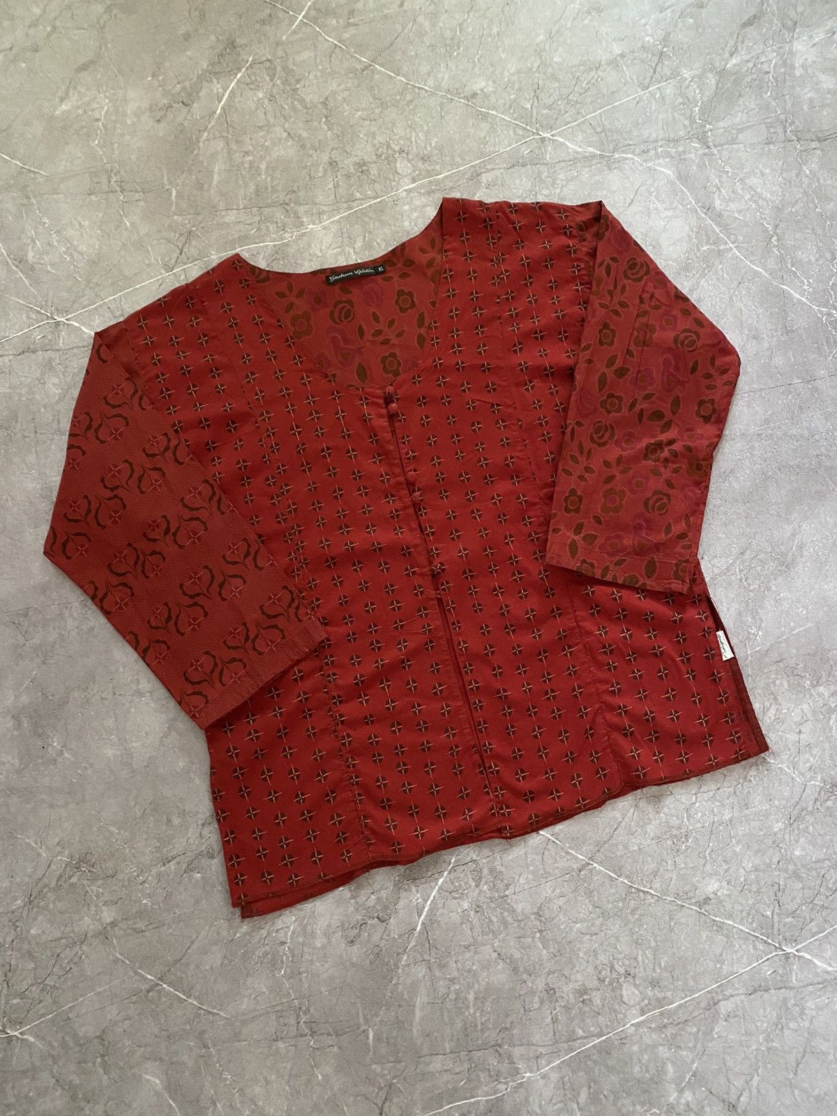 Designer × Gudrun Sjoden Gudrun Sjoden Geometric Cardigan 100% Organic Cotton Size XL Size XL / US 12-14 / IT 48-50 - 1 Thumbnail