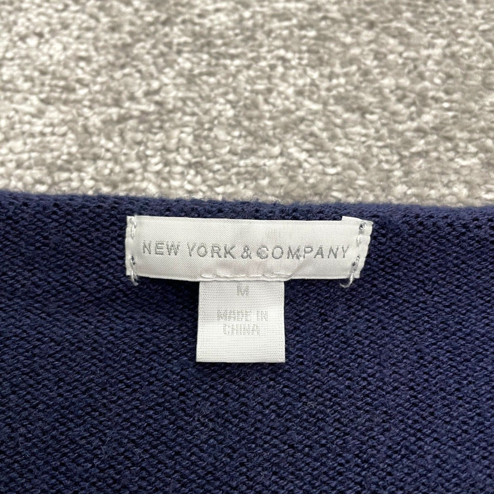 Vintage New York & Company Sweater Women M Navy Blue Boat Neck Knit Pullover Casual Womens Size M / US 6-8 / IT 42-44 - 5 Thumbnail