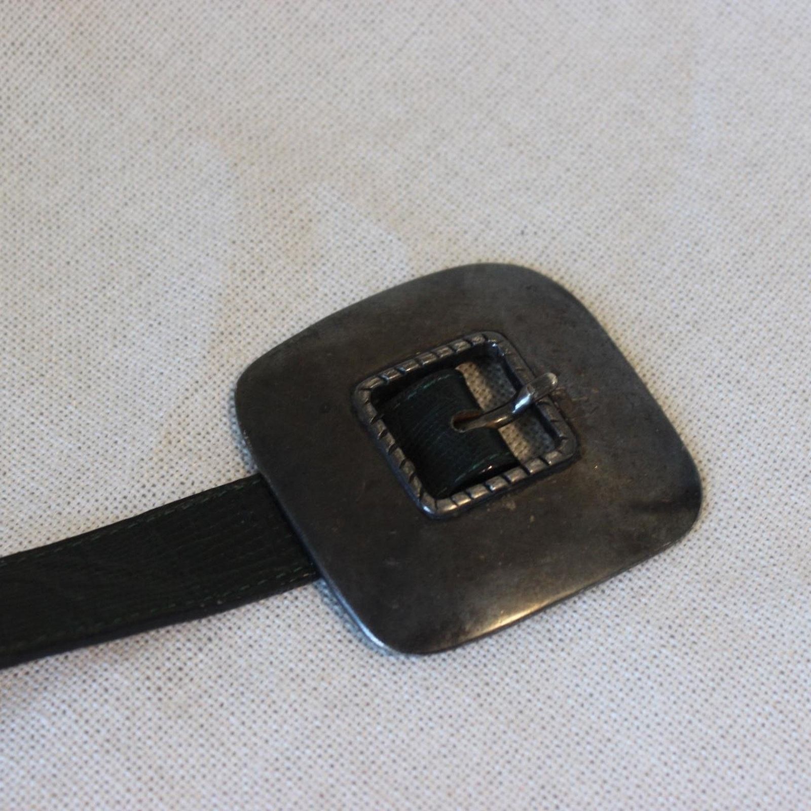 Other Vintage Deep Green Leather Belt Size ONE SIZE - 3 Thumbnail
