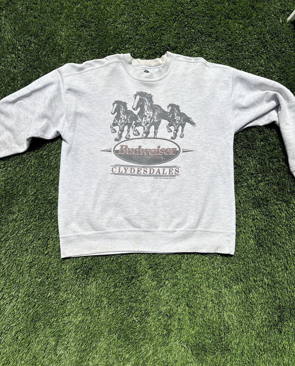 Budweiser × Vintage 1995 Budweiser Horse Sweatshirt Size US XL / EU 56 / 4 - 1 Thumbnail