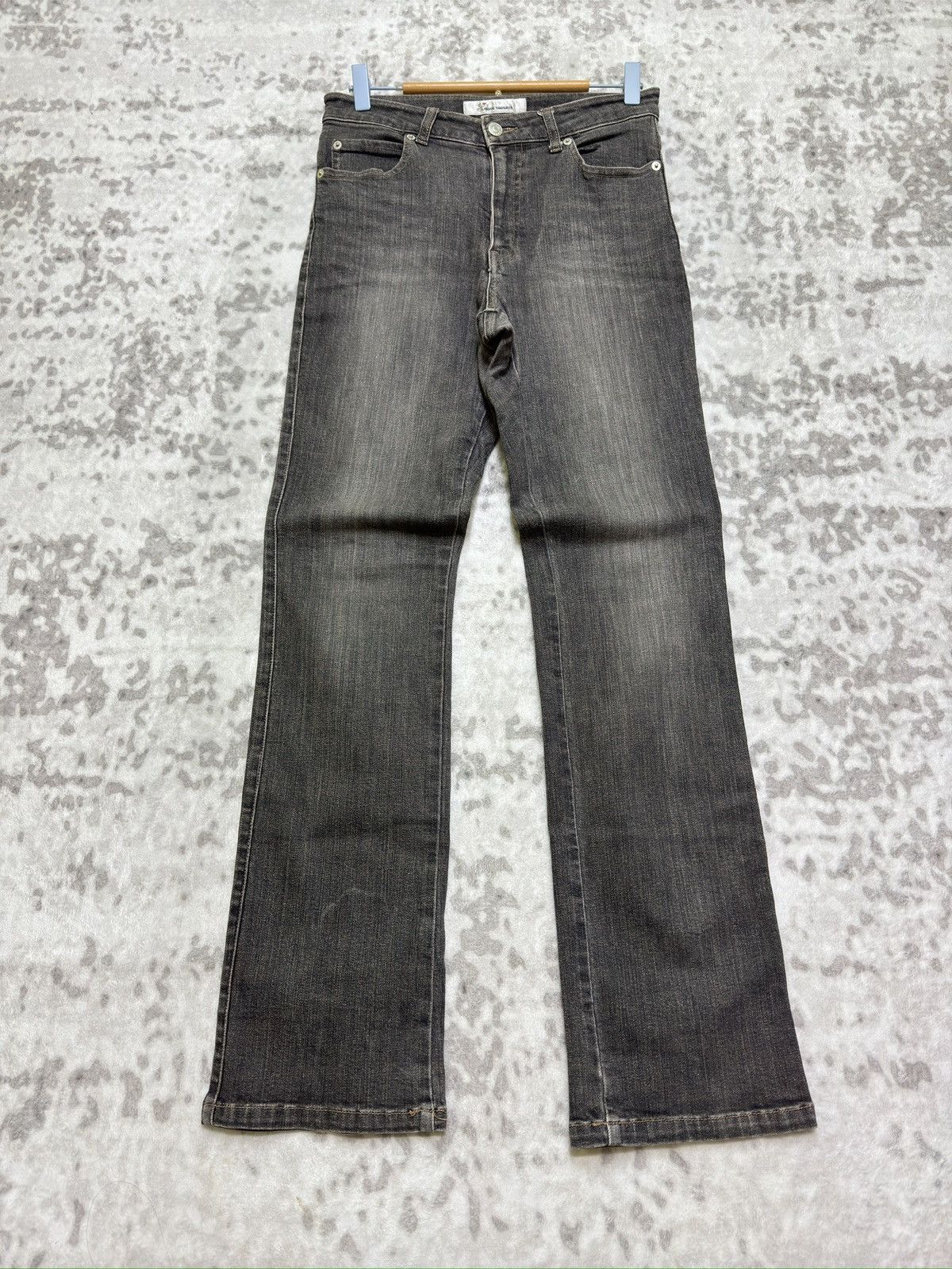 Kansai Yamamoto archive Kansai Yamamoto Sissy Grey Flared Denim Jeans Size US 27 - 1 Thumbnail
