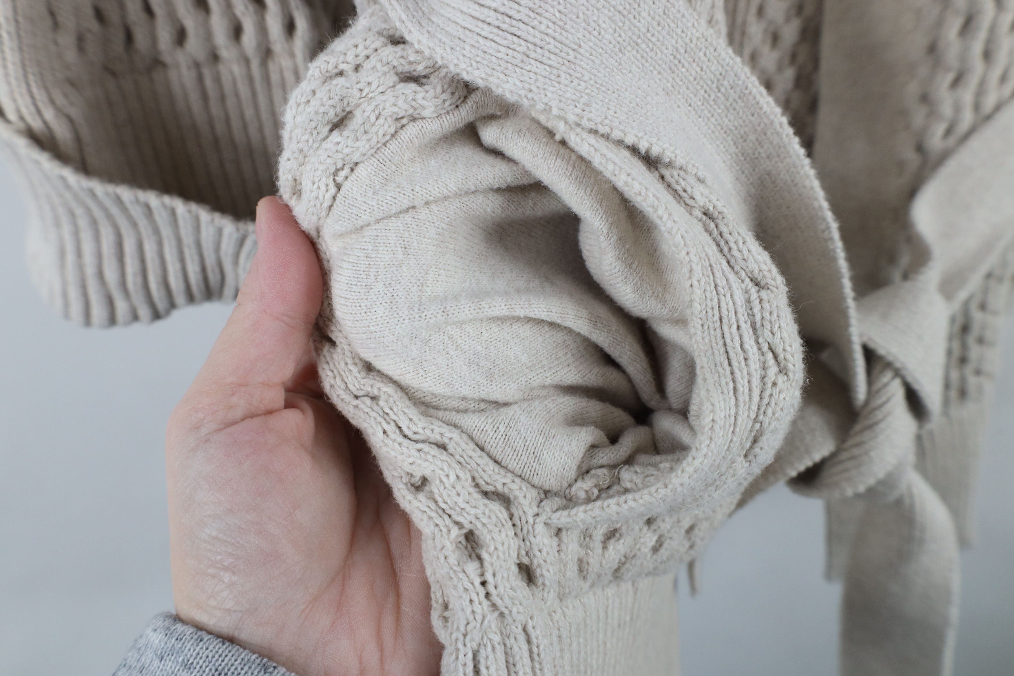 Lands' End × Vintage Vintage Lands End Heavyweight Knit Cardigan Sweater Beige Size L / US 10 / IT 46 - 5 Thumbnail