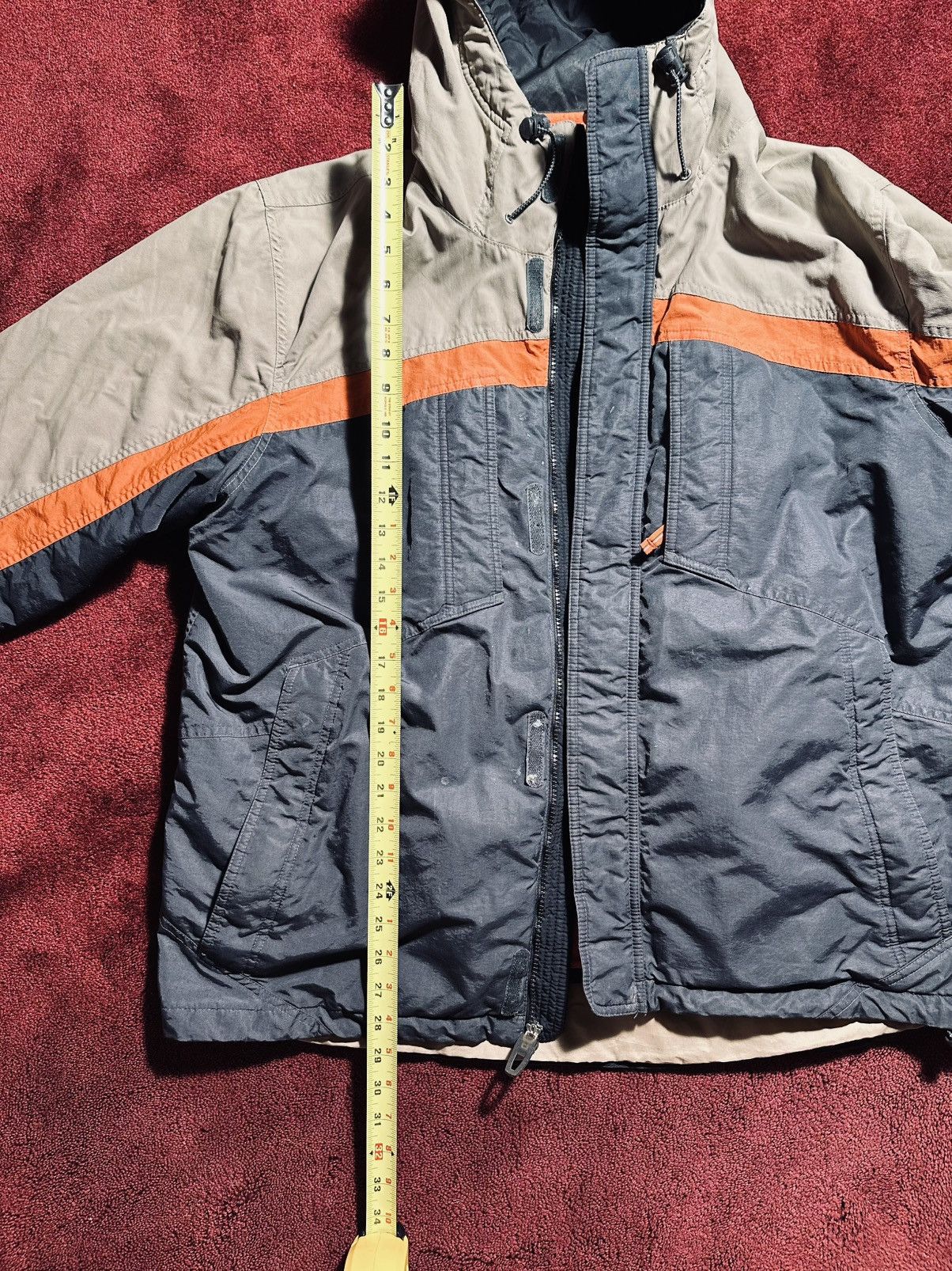 Nike × Vintage Vintage Y2K Nike Jacket Large windbreaker Coat Check Orange Size US L / EU 52-54 / 3 - 11 Thumbnail