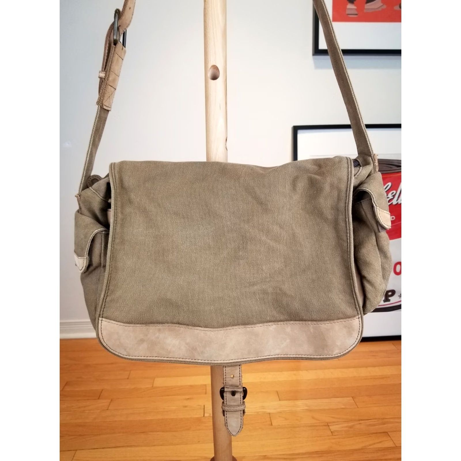 Vintage VINTAGE LL BEAN CANVAS LEATHER TRIM CROSS MESSENGER BAG Size ONE SIZE - 2 Thumbnail