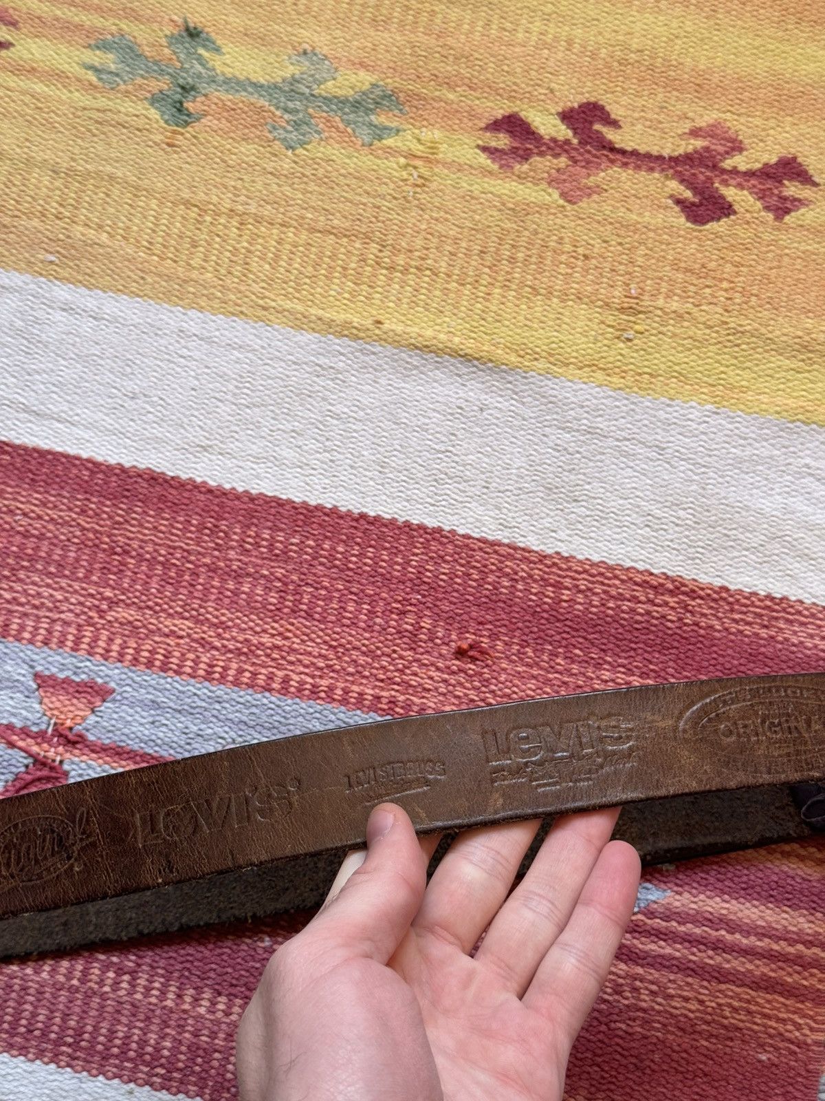Levi's Vintage 90’s Levi’s Genuine Leather Brown Cowboy Belt Size ONE SIZE - 4 Thumbnail