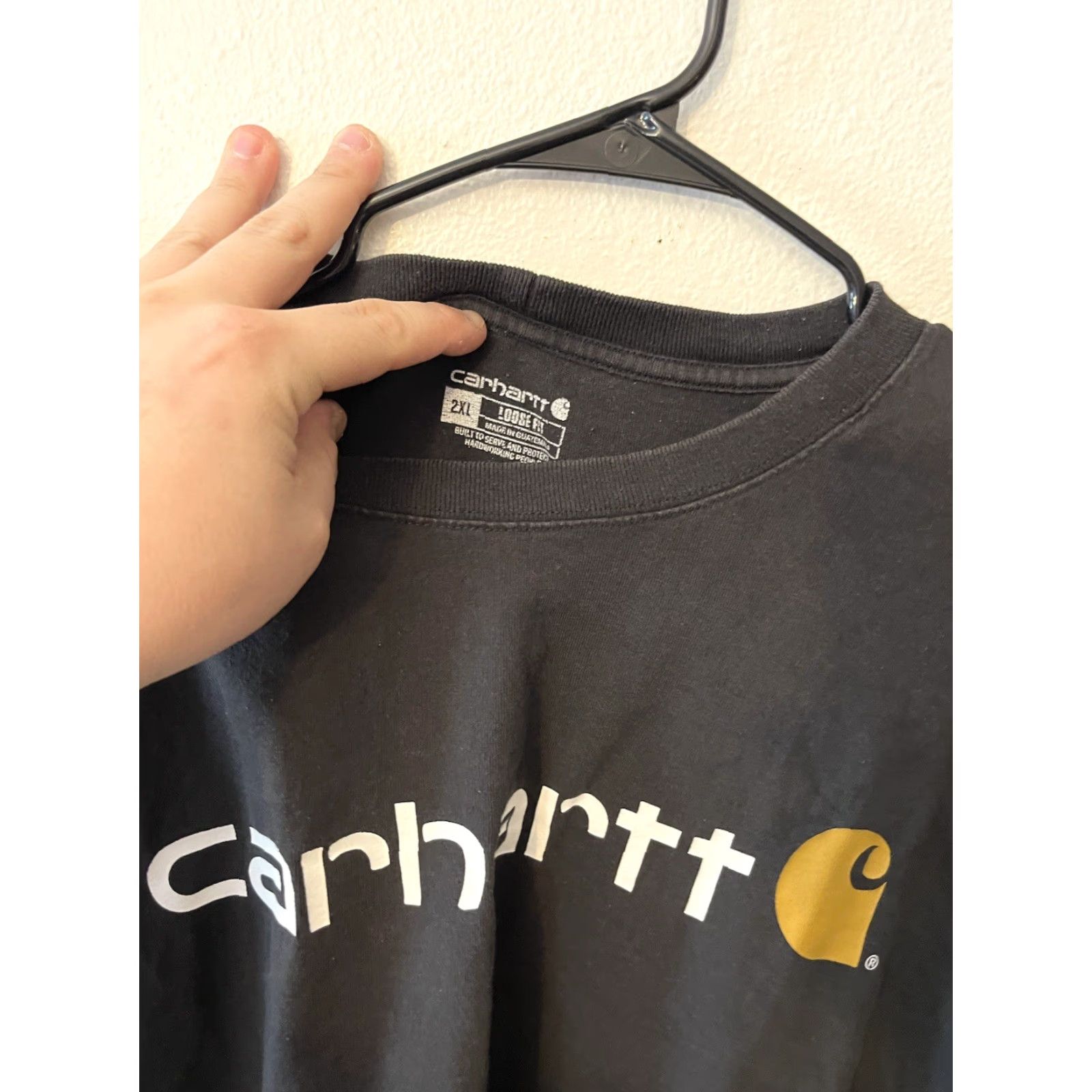 Carhartt Carhartt Shirt Adults 2XL Loose Fit Center Logo Graphic Print Crew Neck Black USA 90s Retro Logo T-Shirt Mens Size US XXL / EU 58 / 5 - 2 Thumbnail
