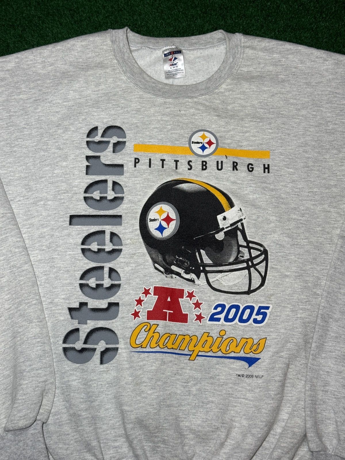 NFL Vintage Pittsburgh Steelers Champions Retro Gray Sweatshirt Size US XL / EU 56 / 4 - 2 Thumbnail