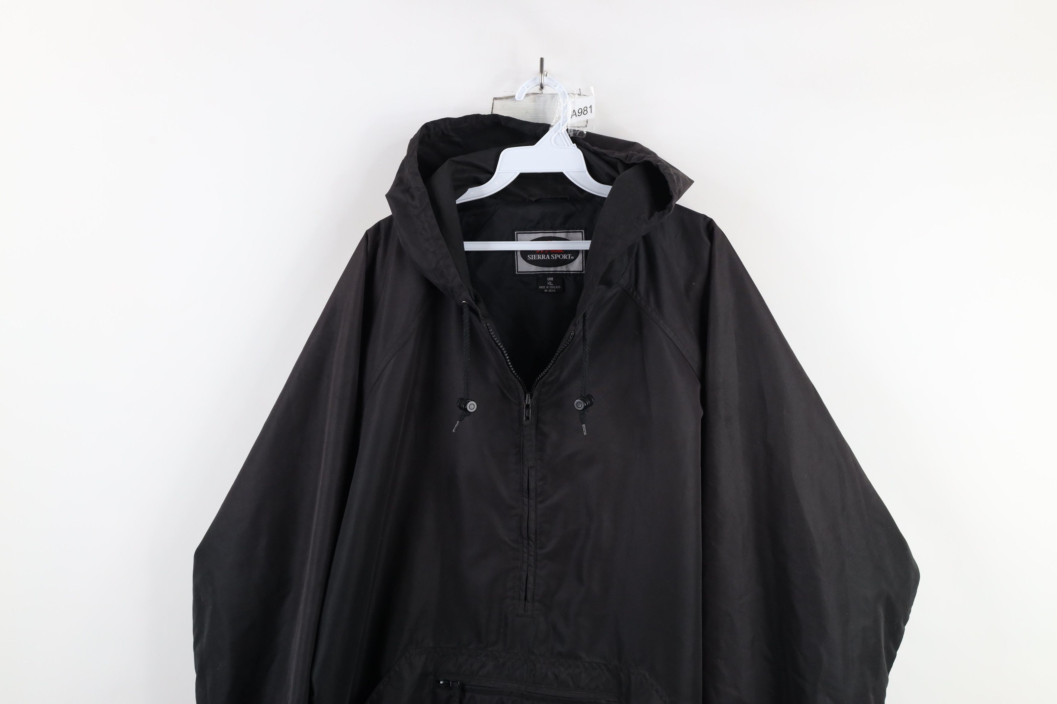 Vintage Vintage 90s Streetwear Microfiber Hooded Anorak Jacket Black Size US XL / EU 56 / 4 - 2 Thumbnail
