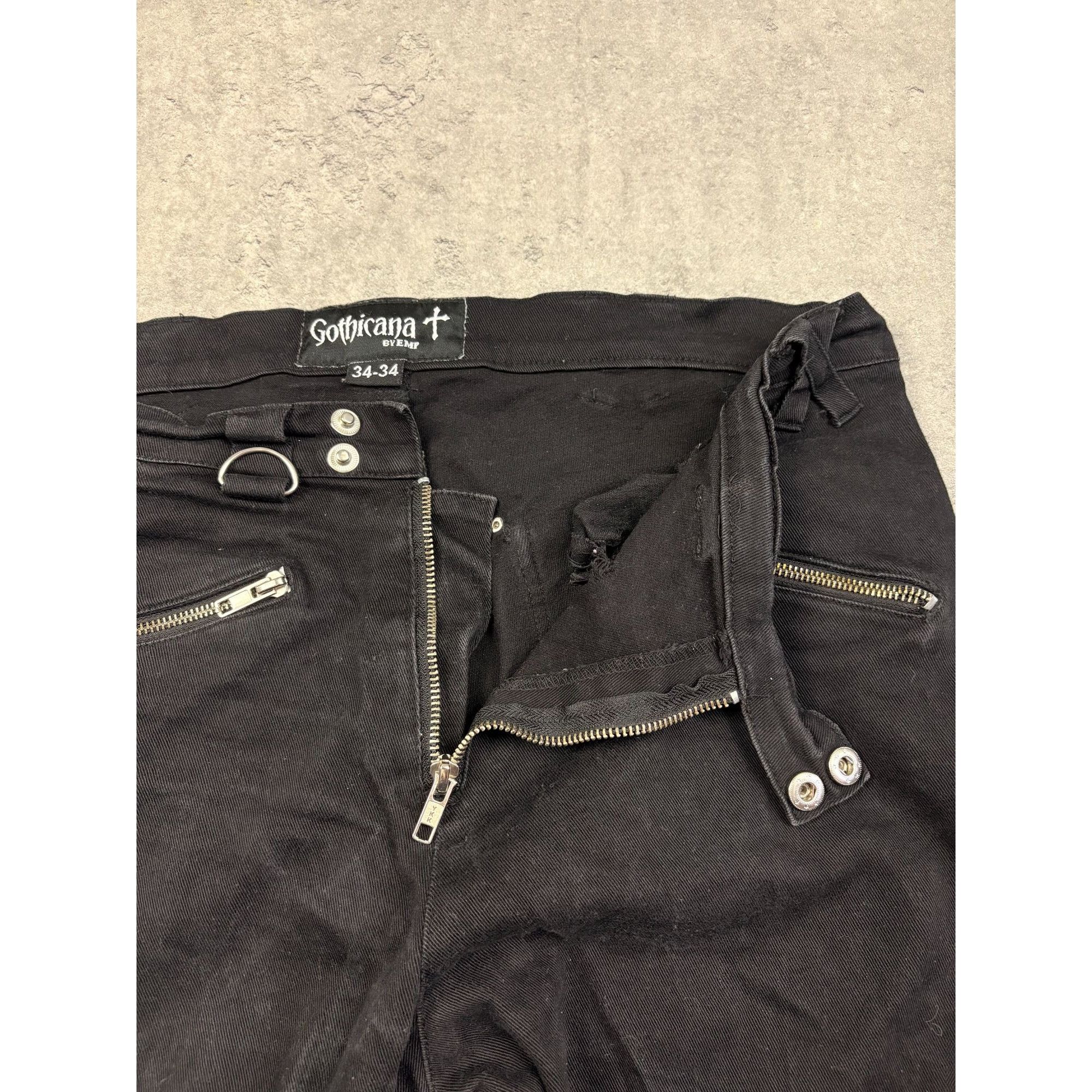 Punk and Yo Gothicana by EMP Men’s Bondage Pants Black Straps D-Rings Go Size US 34 / EU 50 - 5 Thumbnail