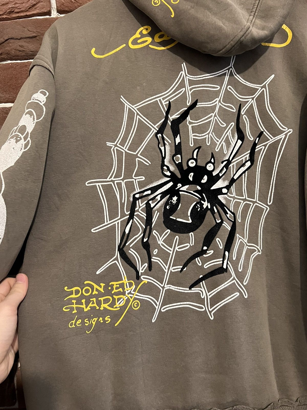 Christian Audigier Rare Ed Hardy Christian Audigier Y2K Drip Spider Web Hoodie Size US M / EU 48-50 / 2 - 8 Thumbnail