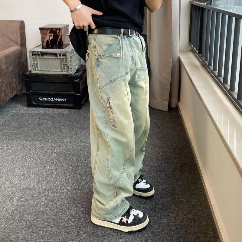 Japanese Brand × Jean Street retro distressed washed vintage straight jeans Size US 32 / EU 48 - 1 Thumbnail