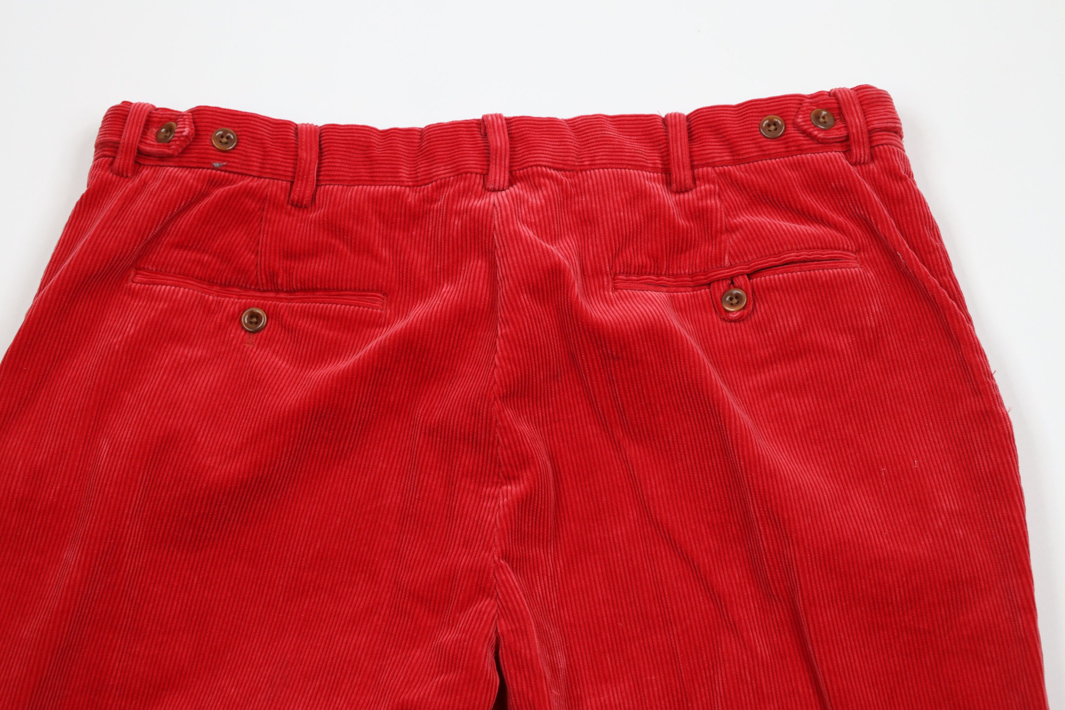 Ralph Lauren × Vintage Vintage 90s Ralph Lauren Heavy Wide Leg Corduroy Pants Red Size US 36 / EU 52 - 11 Thumbnail