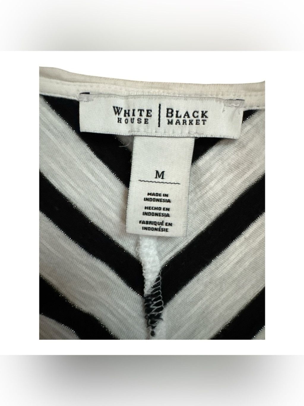White House Black Market White House Black Market Black and White Chevron Striped Top Size M / US 6-8 / IT 42-44 - 5 Thumbnail