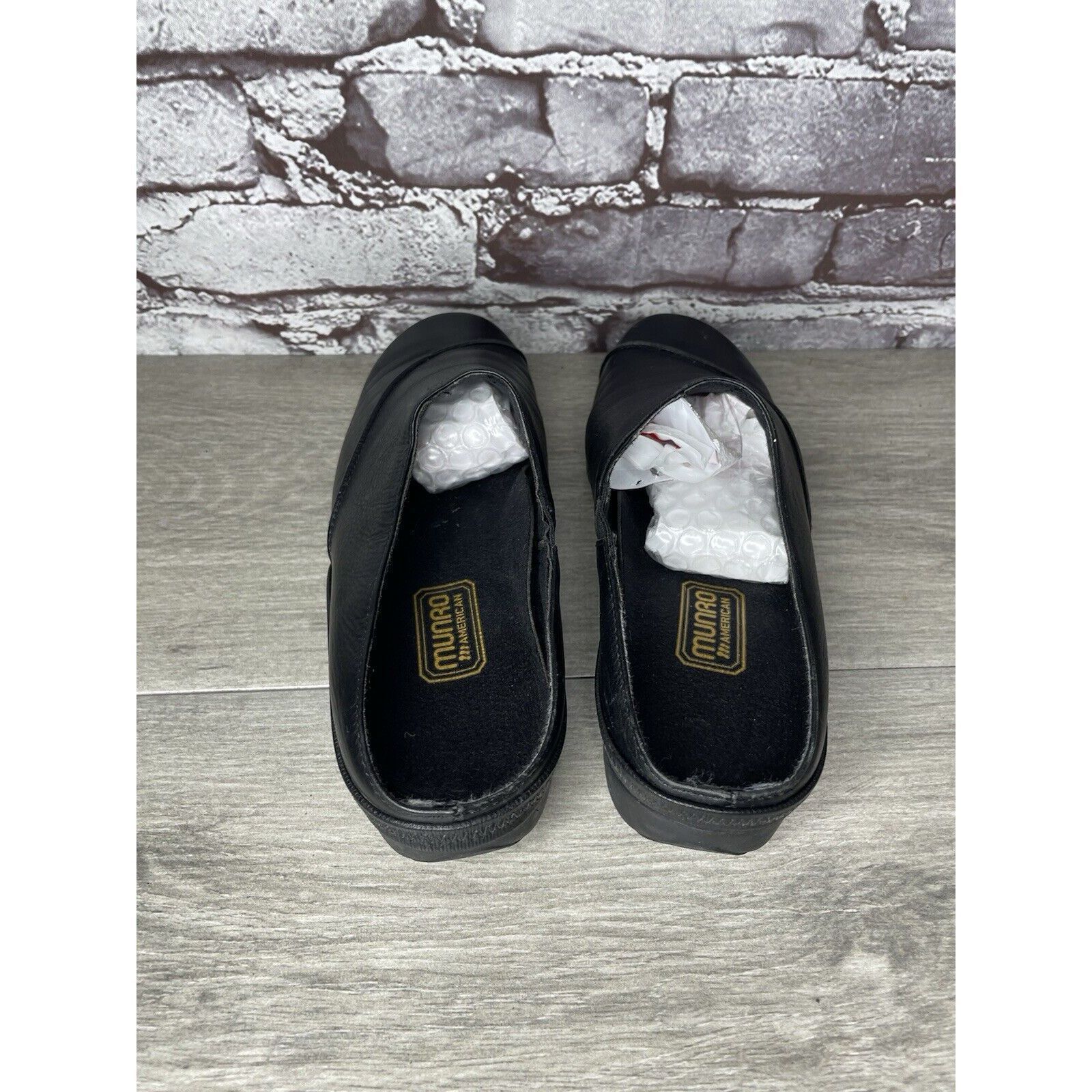 Other Munro American Black Leather SlipOn Slingback Mules Shoes Wo Size US 6 / IT 36 - 5 Thumbnail