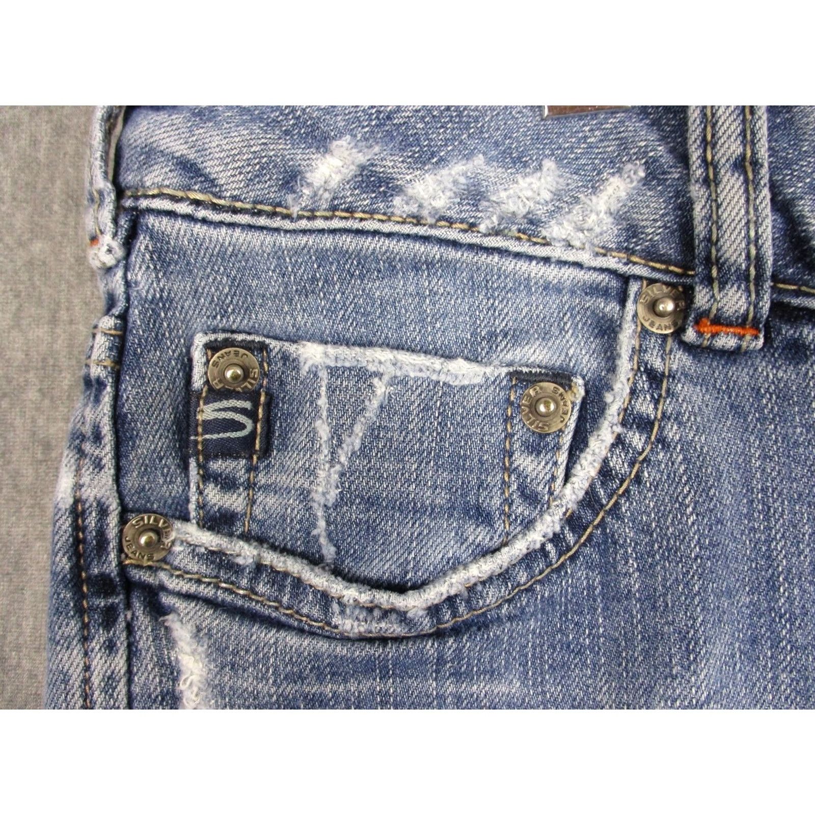 Silver Jeans Co. Silver Jeans Matrix Jeans Womens Bootcut 32x32 Blue Light Wash Distressed Denim Jeans Women Size 24" / US 00 / IT 34 - 5 Thumbnail