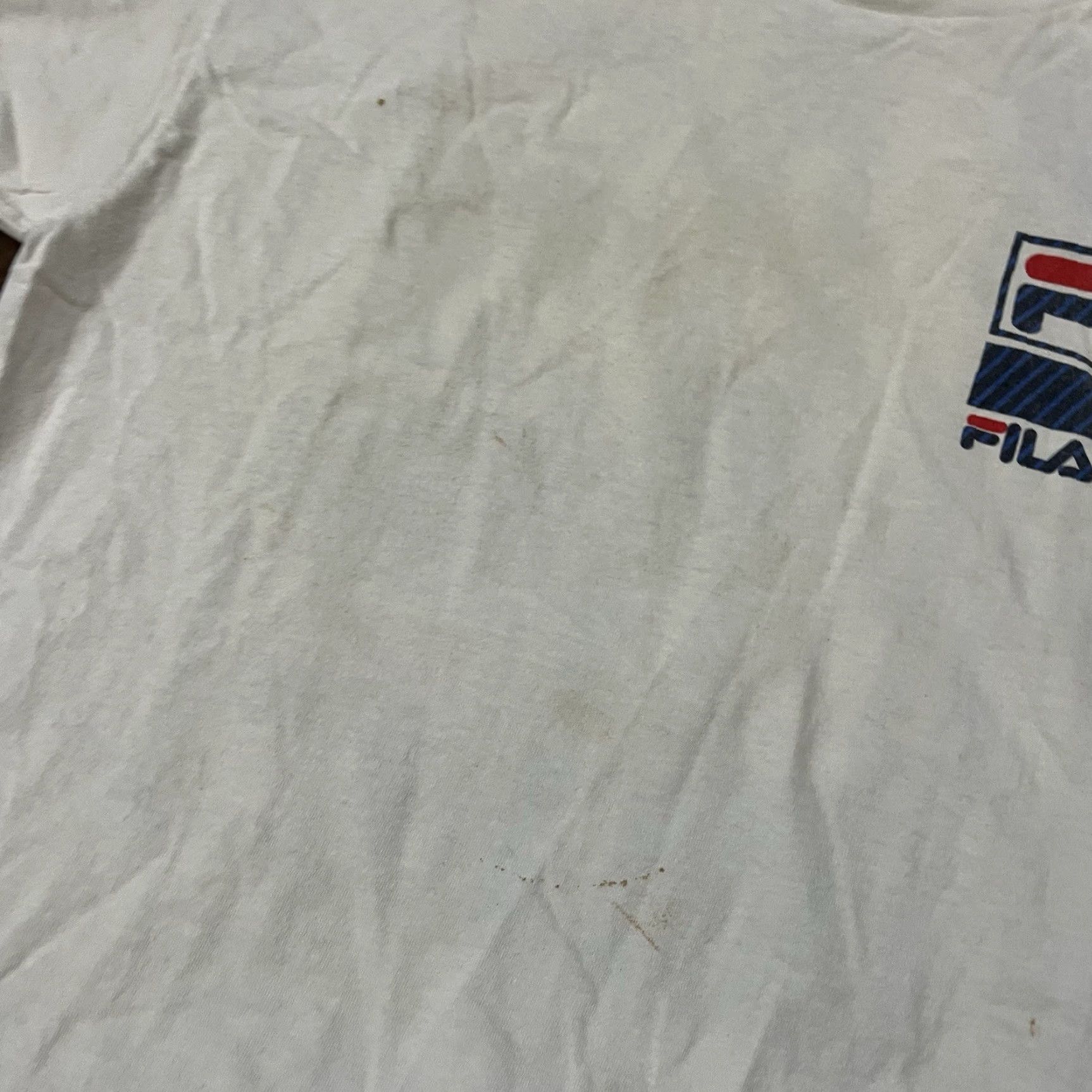 Fila VINTAGE FILA T Shirt Men's Large White 90s Tennis Cotton Double Sided Made in USA Size US L / EU 52-54 / 3 - 5 Thumbnail