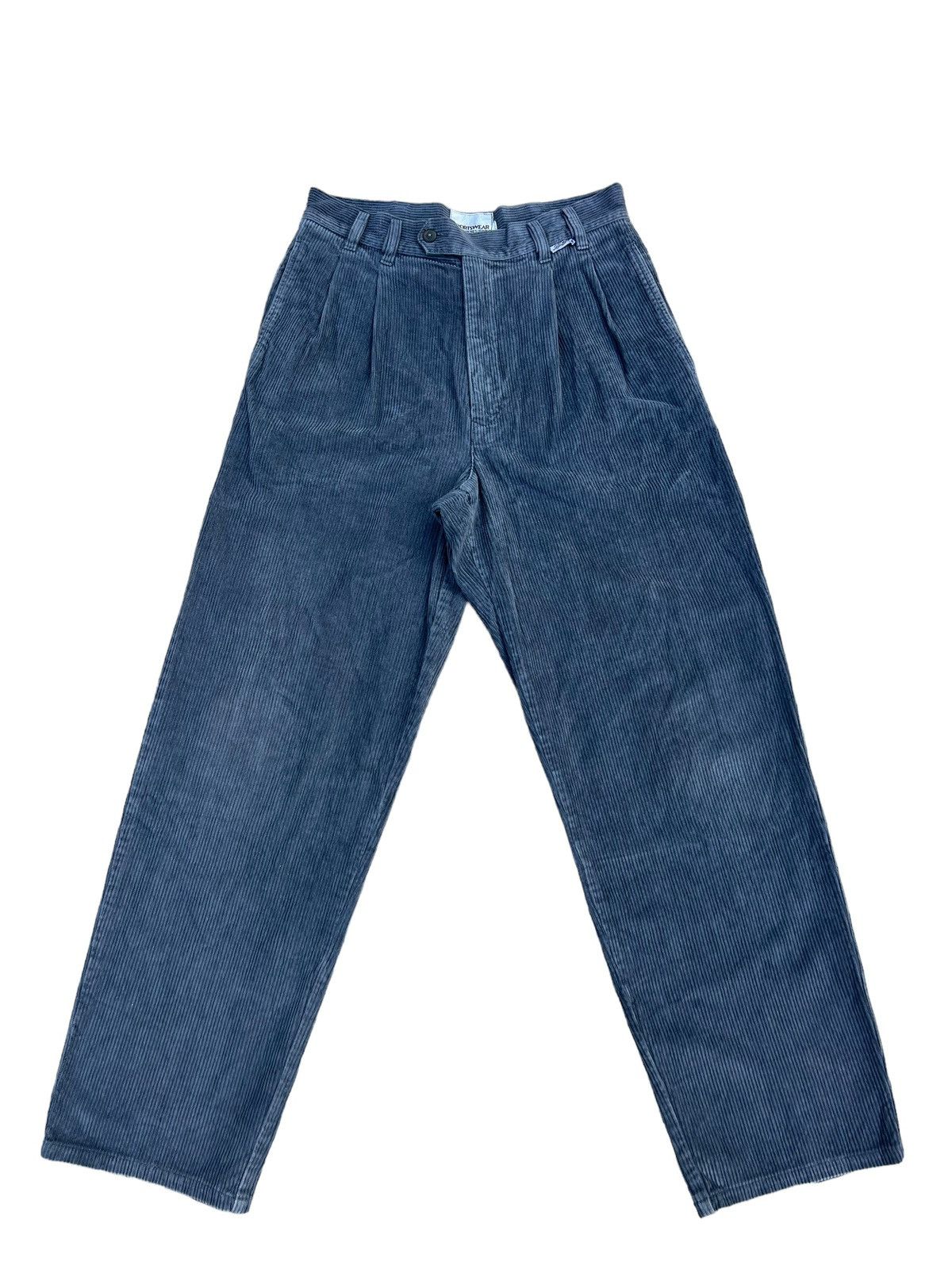 Krizia Uomo Vintage 90s Krizia Uomo Faded Grey Corduroy Trouser Pant Size US 30 / EU 46 - 1 Thumbnail