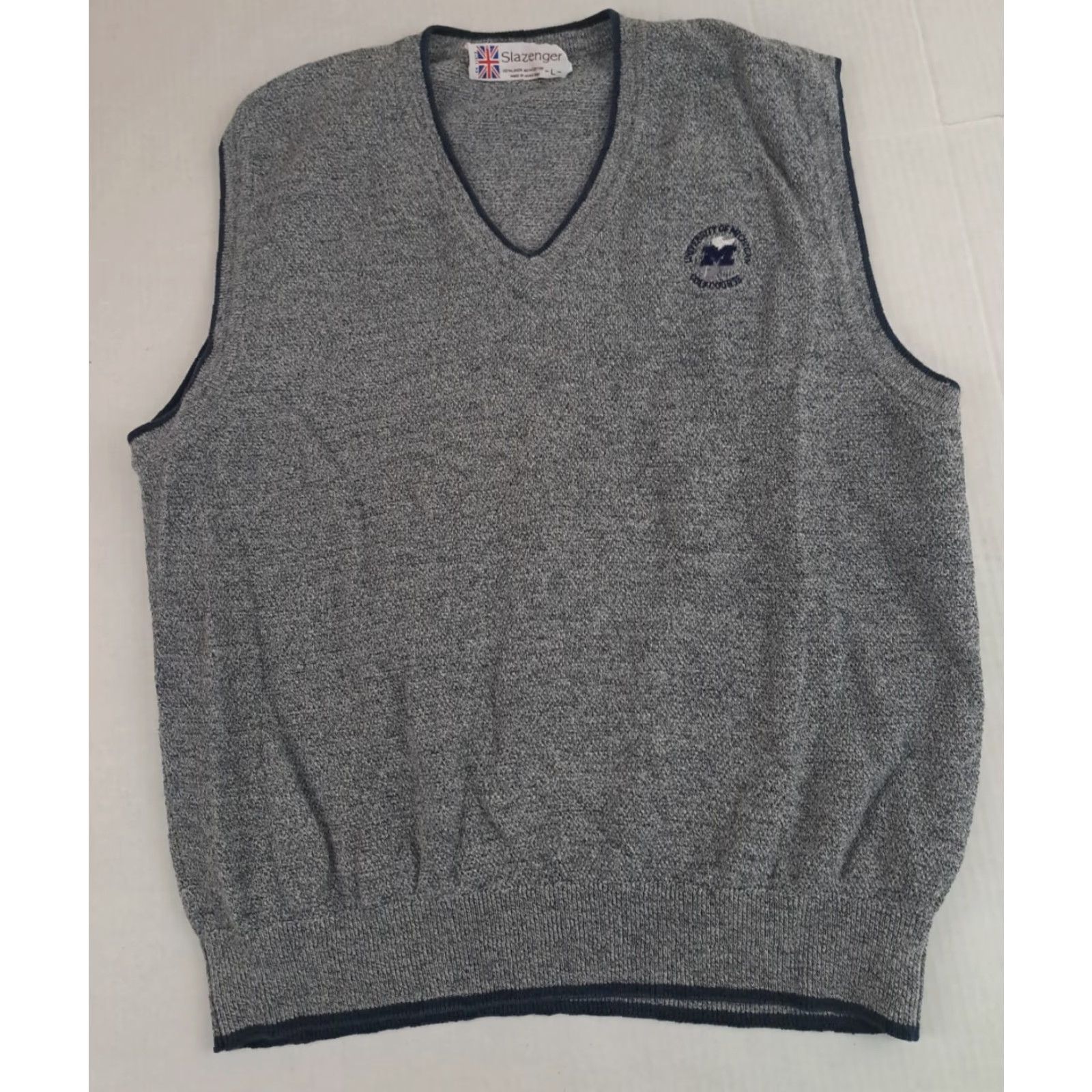 Vintage Vintage Slazenger University of Michigan Golf Course Embroidered Vest Large Unisex Adults Cotton Knit Sleeveless V-Neck Collared Style Size US L / EU 52-54 / 3 - 2 Thumbnail