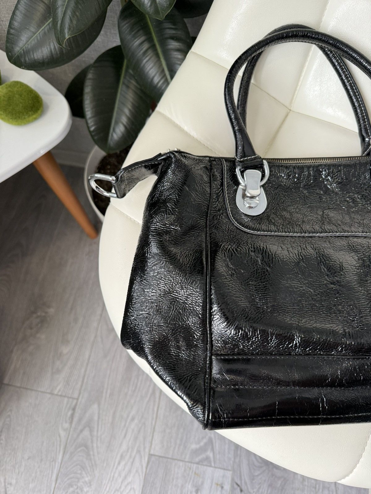 Gucci Gucci Dialux Snow Glam Black Hand Bag Boston Bag GG Logo Size ONE SIZE - 10 Thumbnail