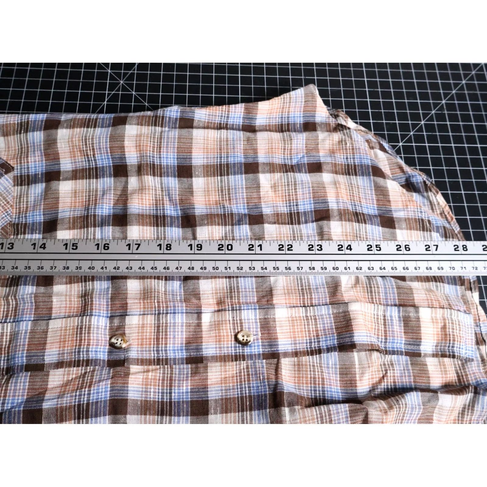 Levi's VINTAGE Levi's Shirt Men's Small Brown Orange Plaid White Tab Grunge Thin Fabric 70s Size US S / EU 44-46 / 1 - 6 Thumbnail