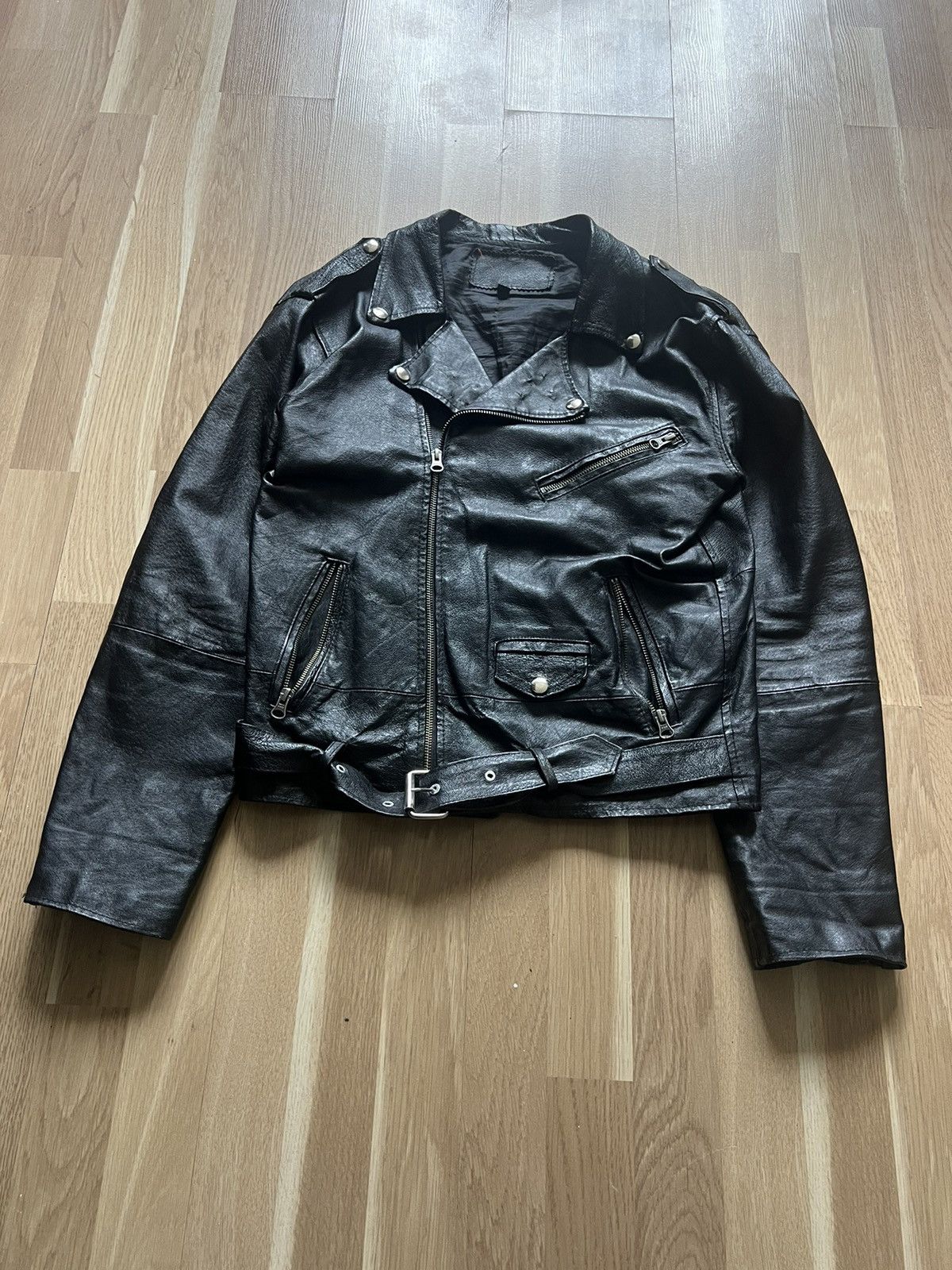 Vintage leather biker jacket archive punk avant garde schott