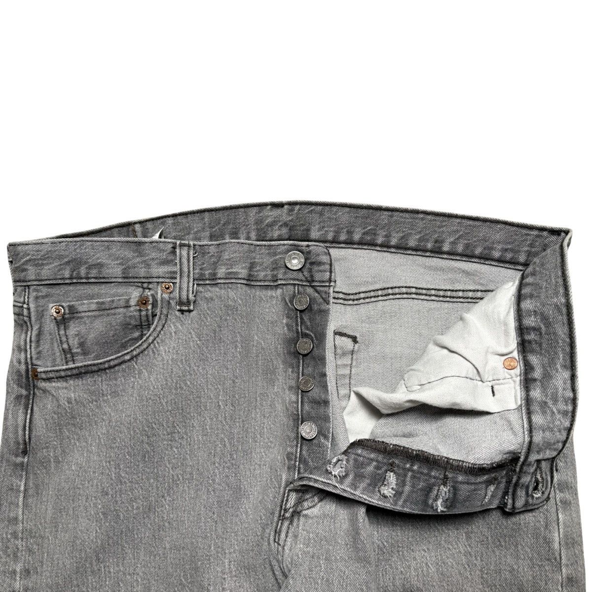 Levi's Levis 501 Jeans Men’s Gray Denim Pants Faded Grunge 36X29 Size US 36 / EU 52 - 3 Thumbnail