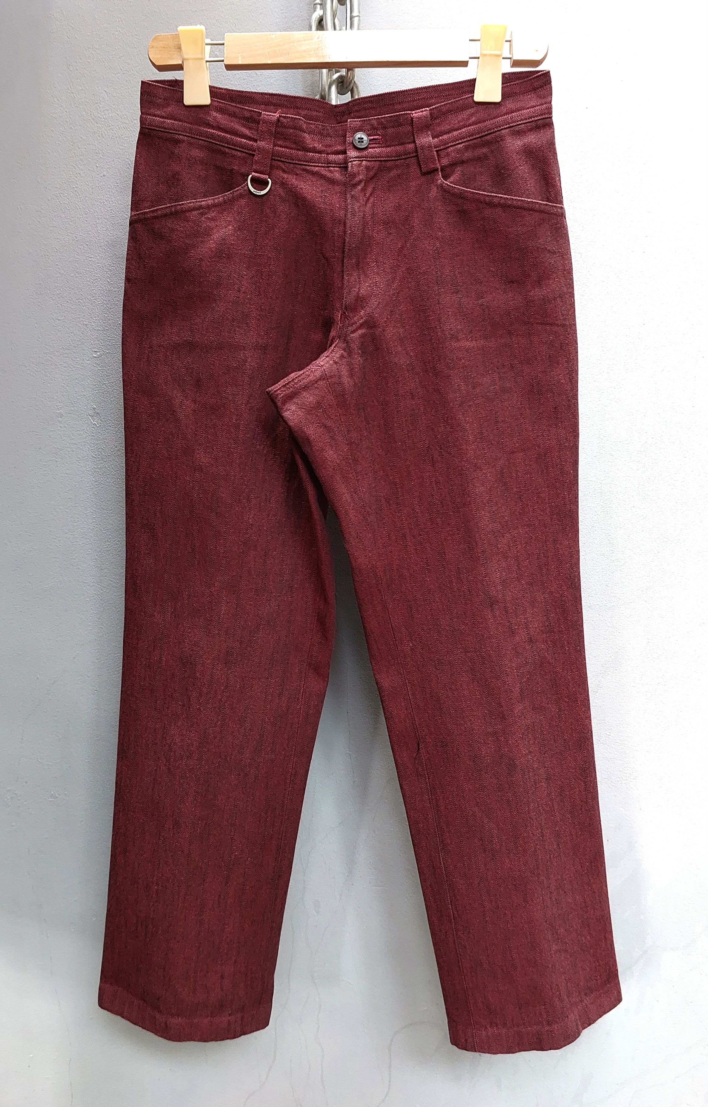 image of Jean Paul Gaultier X Gaultier Homme Objet Cotton Pants in Wine, Men's (Size 32)