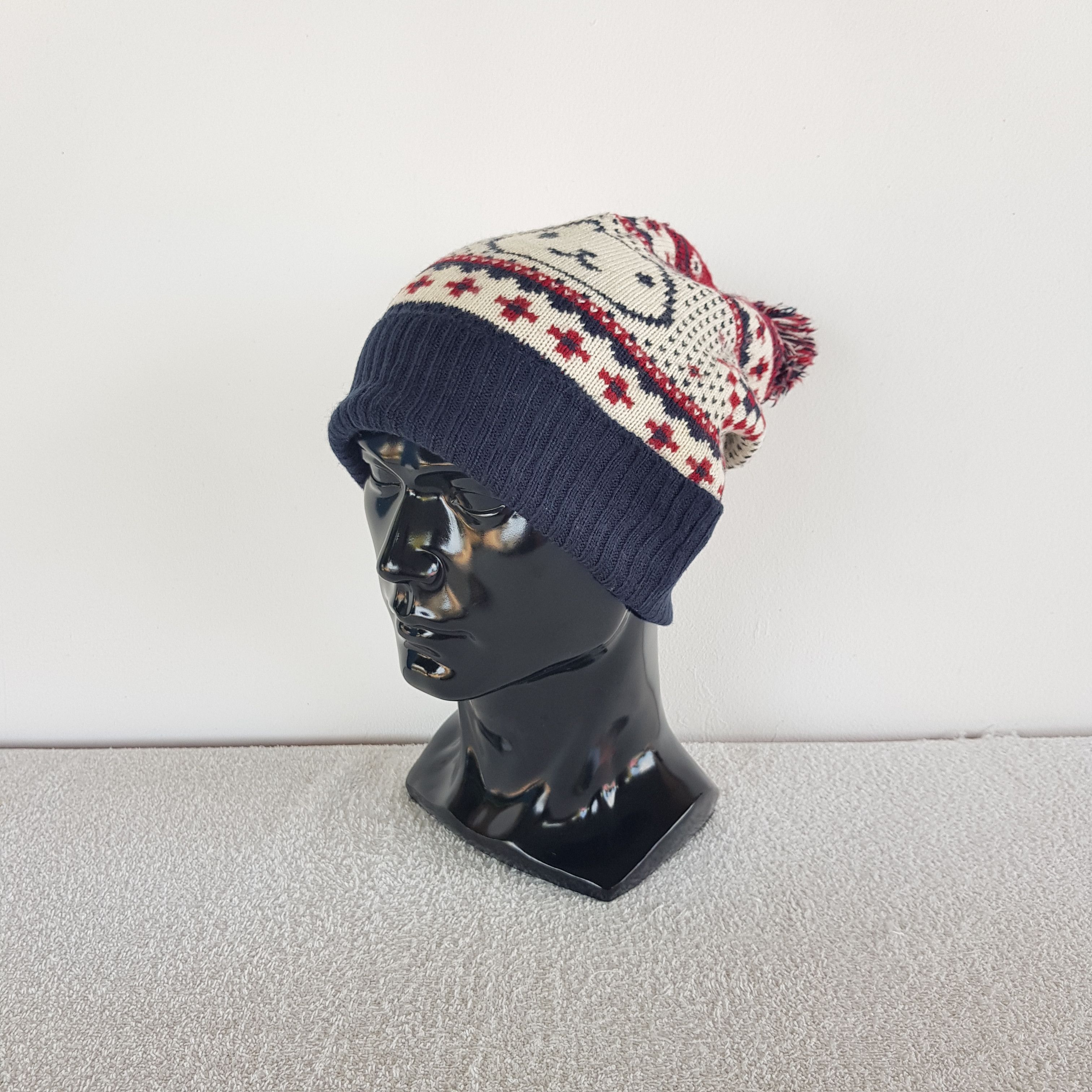 Japanese Brand Vintage Japanese Beanie Christmas Ribbed Knit Snow Caps Hats Size ONE SIZE - 1 Thumbnail