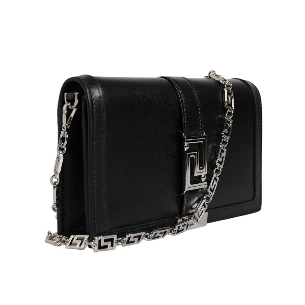 Versace Versace Black Calfskin Leather Chain Strap Shoulder Crossbod Size ONE SIZE - 4 Thumbnail