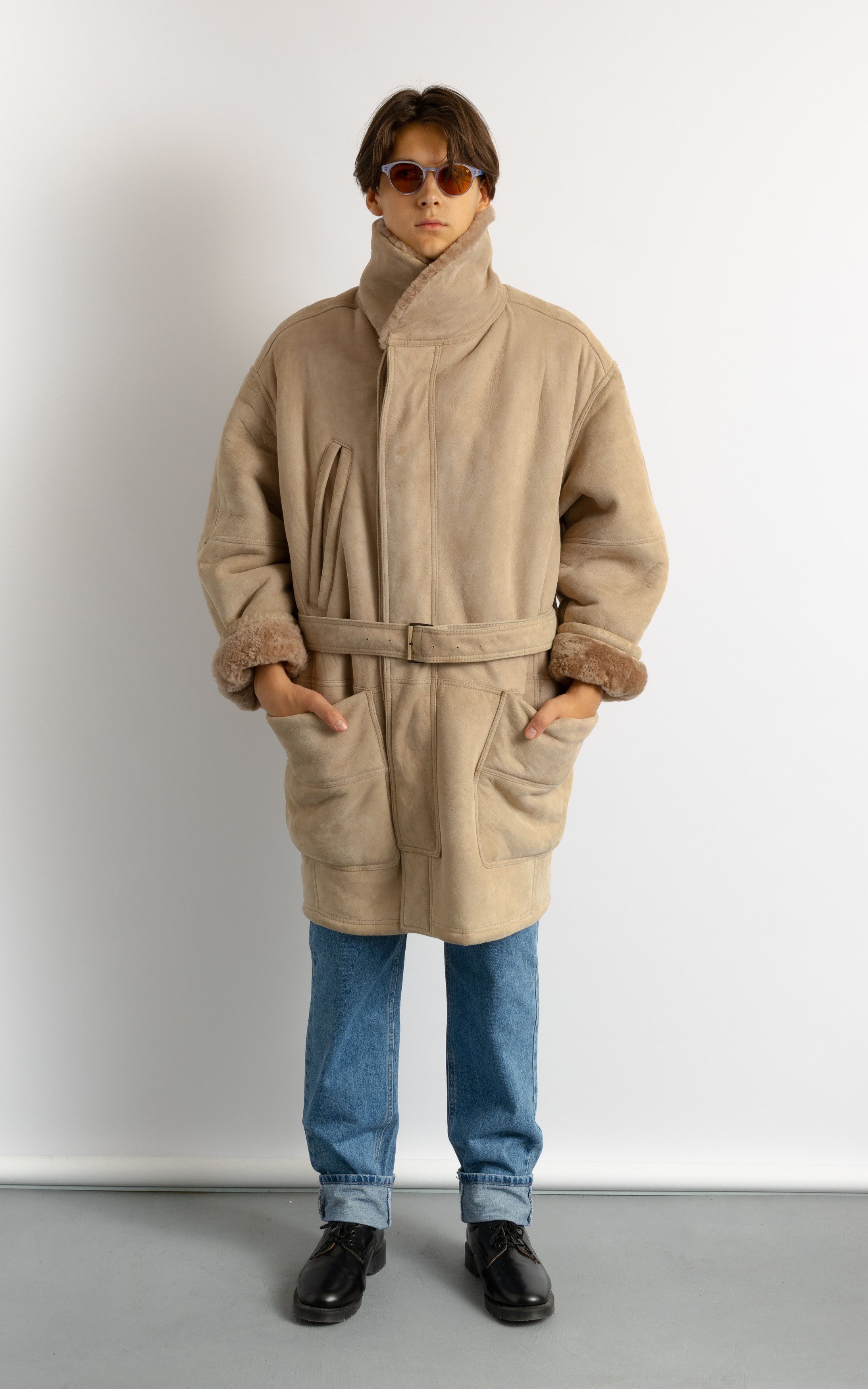 Gianfranco Ferre Gianfranco Ferre Vintage Genuine Suede Shearling Coat 7813 Size US XL / EU 56 / 4 - 7 Thumbnail
