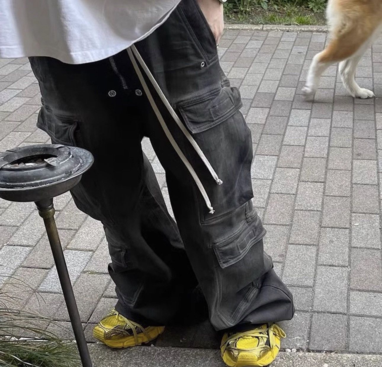 Designer × Japanese Brand × Jean Hombre Drawstring Elastic Baggy Cargo Jeans y2k Size US 34 / EU 50 - 6 Thumbnail