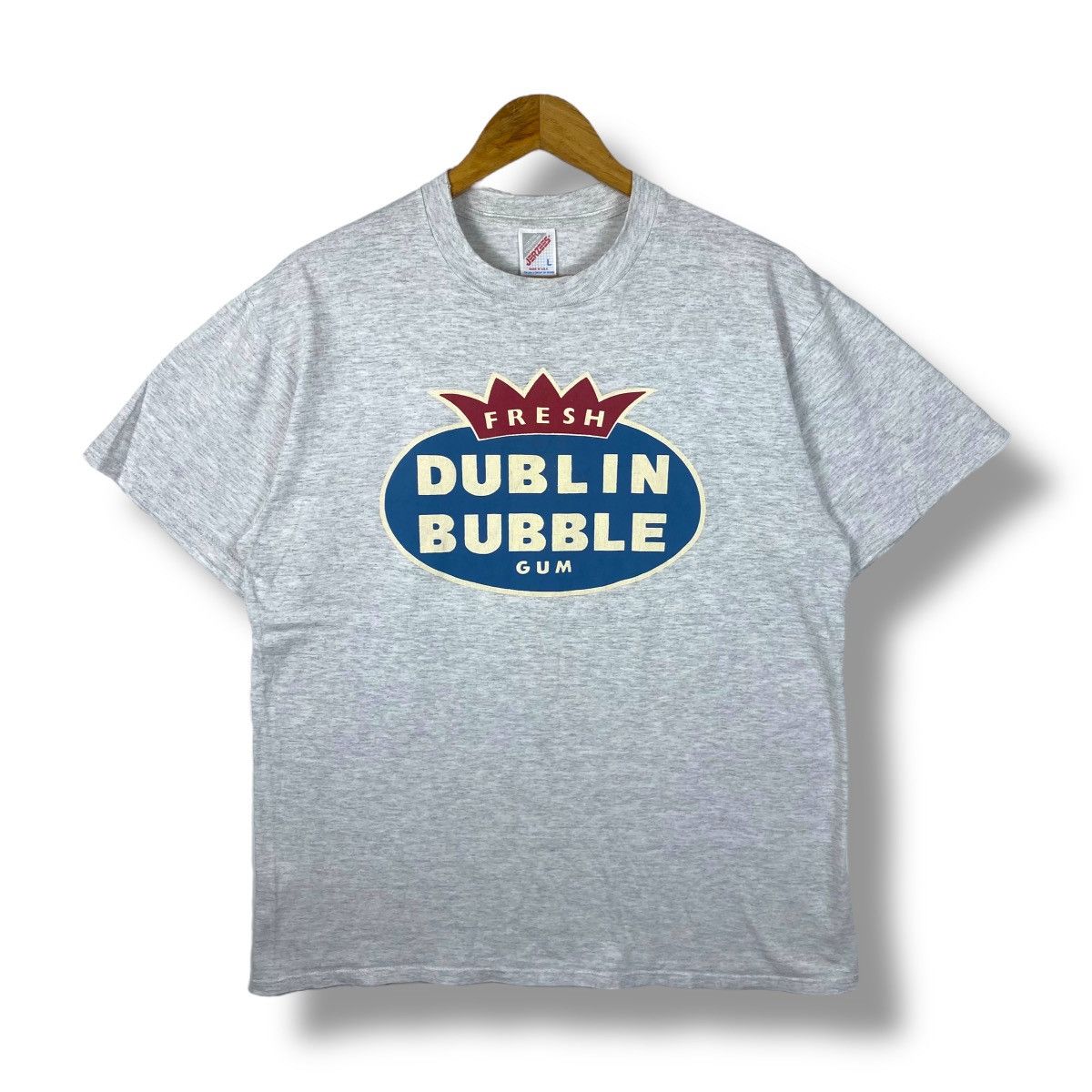 Jerzees Vintage 90's Fresh DUBLIN BUBBLE GUM Graphic Tee Shirt Large Size US L / EU 52-54 / 3 - 1 Thumbnail