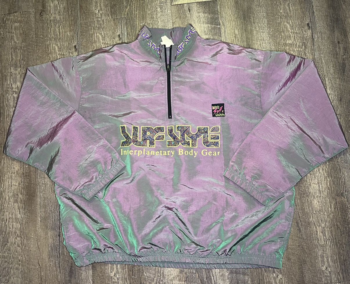 Vintage 90s Surf Style Reflective Windbreaker Jacket 2XL