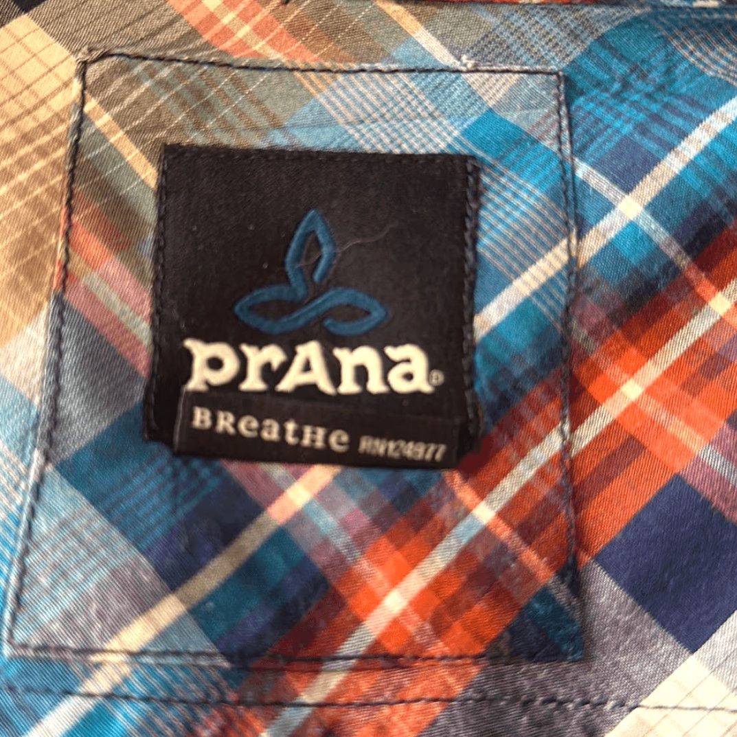 Prana prAna Breathe Organic Cotton Blend Button Up Shirt Plaid Mens XL M11170305 Size US XL / EU 56 / 4 - 7 Thumbnail