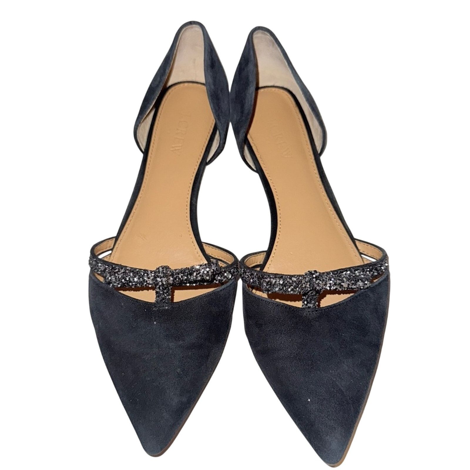 J.Crew J.CREW suede pointed glitter bow whimsigoth party flats 9B Size US 9 / IT 39 - 1 Thumbnail