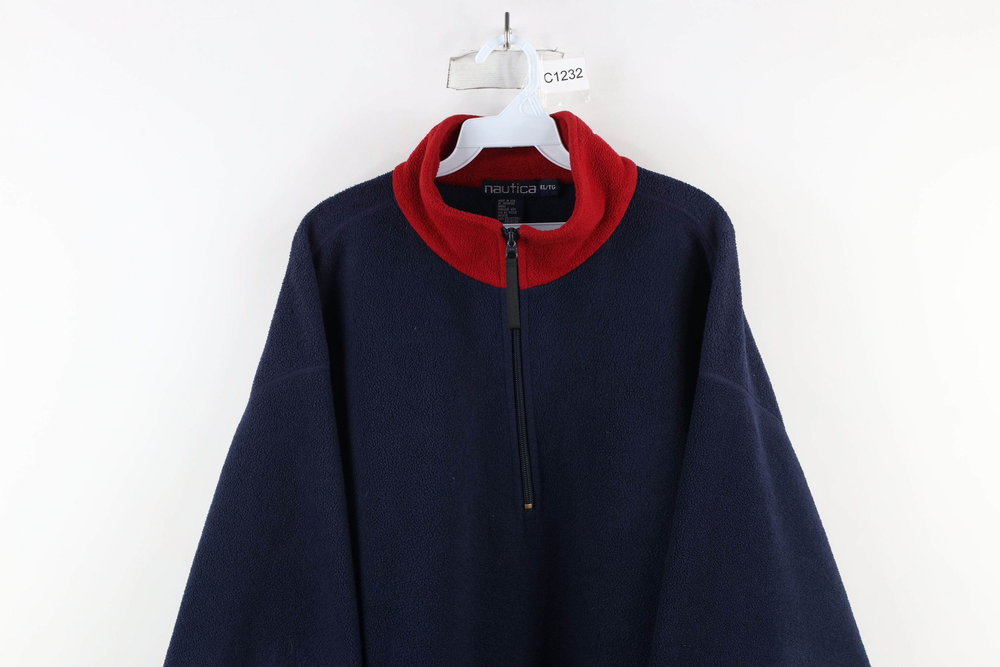 Nautica × Vintage Vintage 90s Nautica Out Half Zip Fleece Pullover Sweater USA Size US XL / EU 56 / 4 - 2 Thumbnail