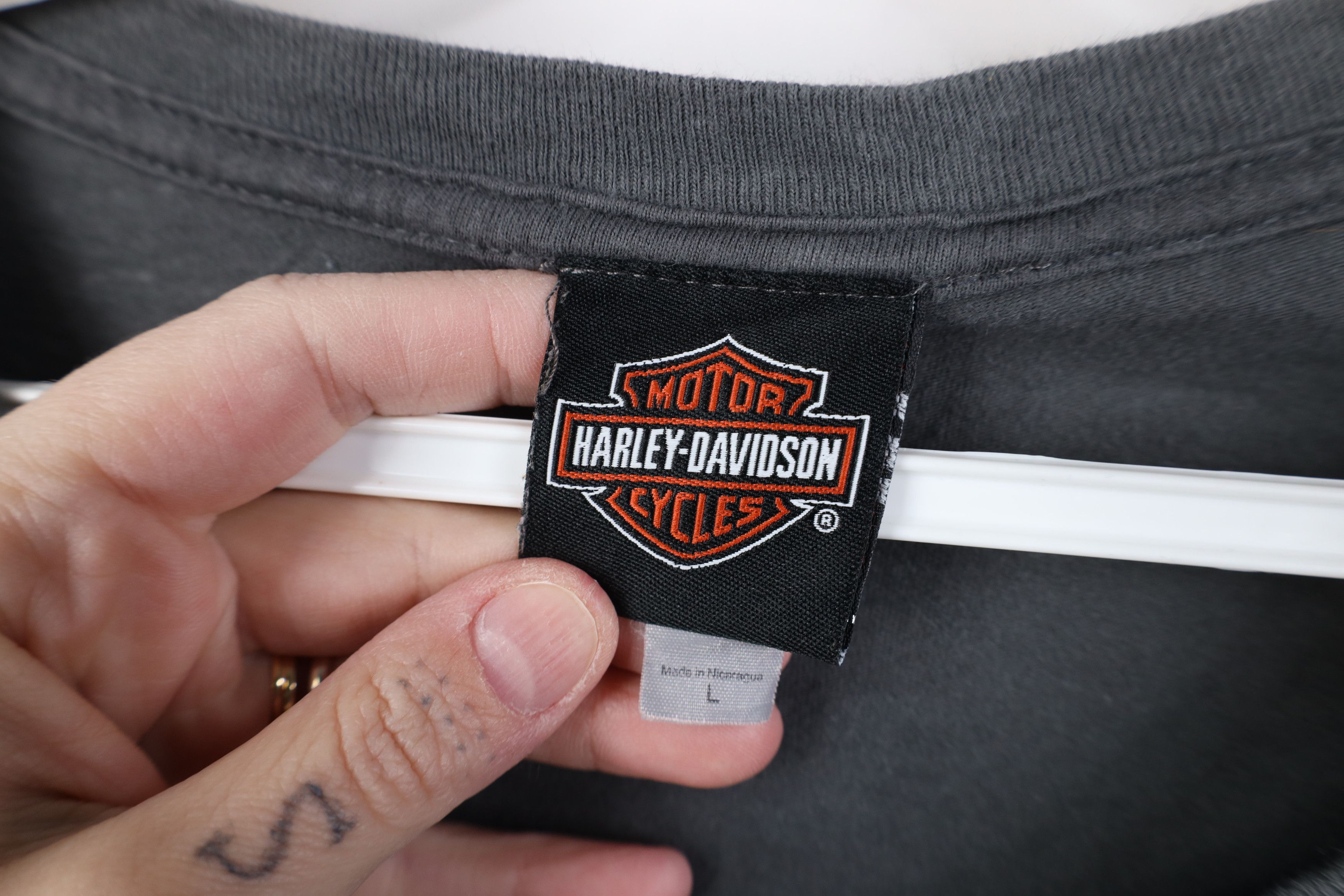 Harley Davidson Y2K Harley Davidson Spell Out Wings Long Sleeve T-Shirt Gray Size US L / EU 52-54 / 3 - 8 Thumbnail