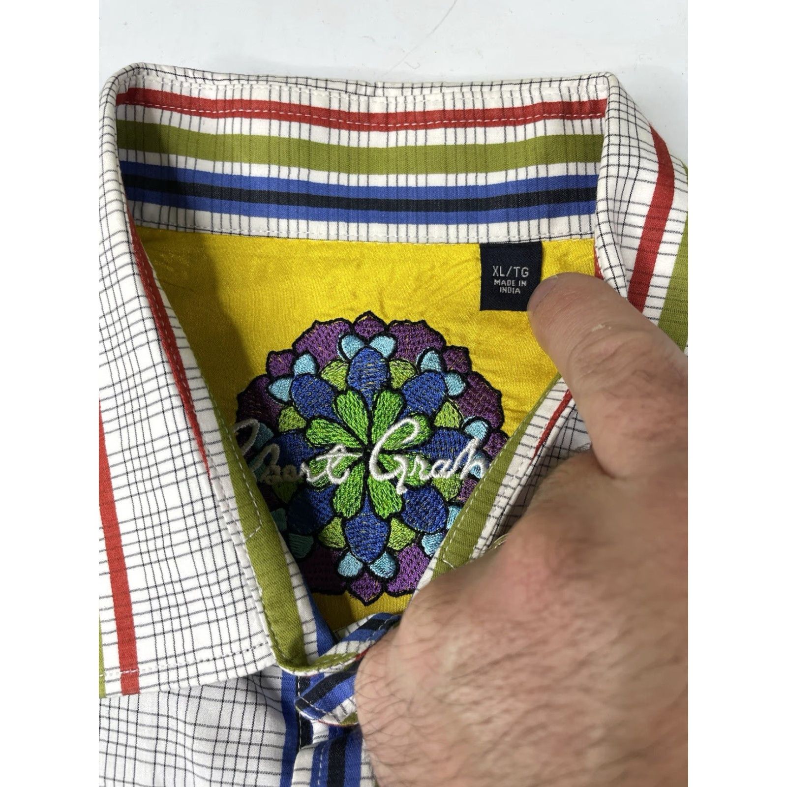 Robert Graham Robert Graham Men's XL MultiColor Stripe Flip Cuff Long Sleeve Button Down Shirt Size US XL / EU 56 / 4 - 3 Thumbnail