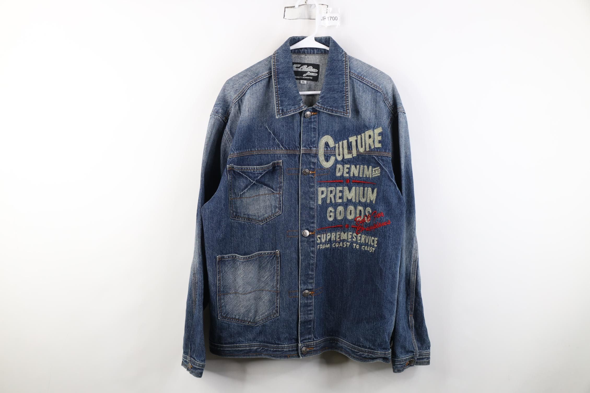 Vintage Vintage 90s Y2K Streetwear Denim Chore Trucker Jacket Size US XL / EU 56 / 4 - 1 Thumbnail