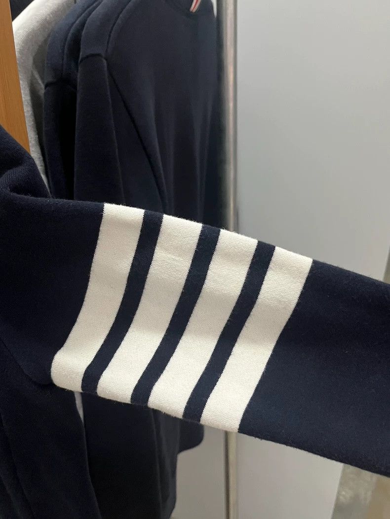 Thom Browne Thom BrowneClassic four-stripe blue hooded jacket 2503-Next Size US XS / EU 42 / 0 - 6 Thumbnail